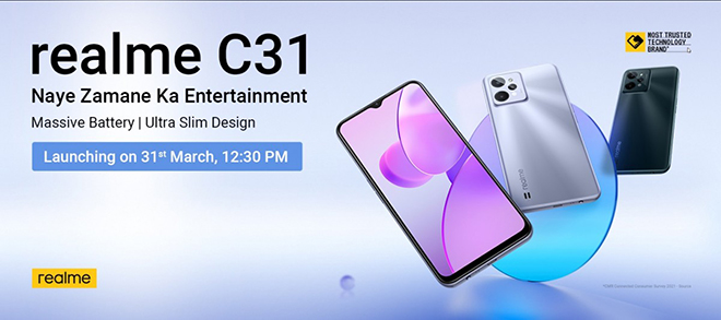 Realme C31 trình làng với thiết kế siêu đẹp, giá chỉ từ 2,5 triệu